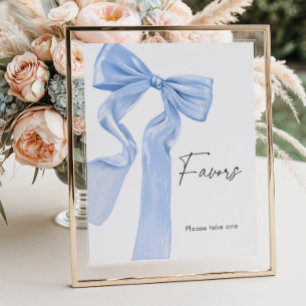 Elegante Blue Bow Baby Duwer Favoriten Poster