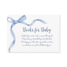 Elegante Blue Bow Baby Shower Books for Baby