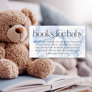 Elegante Blue Bow Books for Baby Begleitkarte