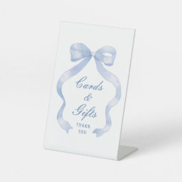 Elegante Blue Bow Cards & Geschenke Sockelschild