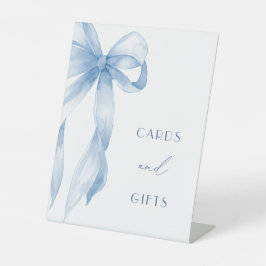 Elegante Blue Bow Cards und Geschenke Sockelschild
