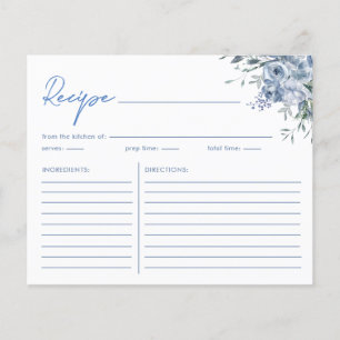 Elegante Blue Brautparty Rezept Card