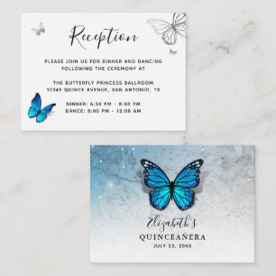 Elegante Blue Butterfly Details Begleitkarte