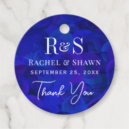 Elegante Blue Chic Moderne Monogram Wedding Geschenkanhänger