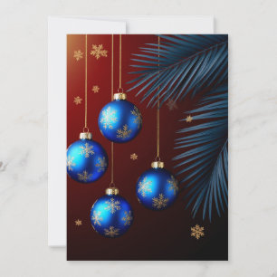 Elegante Blue Christmas Ornaments Karte