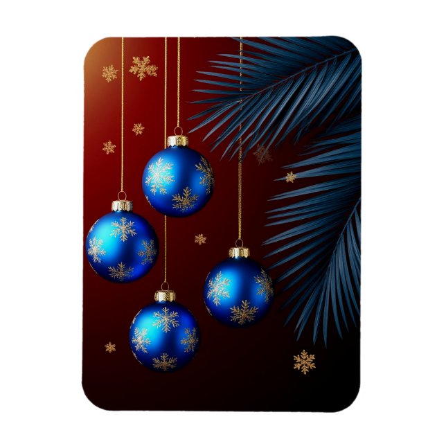Elegante Blue Christmas Ornaments Magnet (Vertikal)