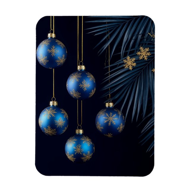Elegante Blue Christmas Ornaments Magnet (Vertikal)