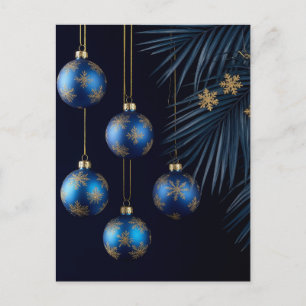 Elegante Blue Christmas Ornaments Postkarte