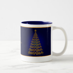 Elegante Blue Christmas Tree Tasse