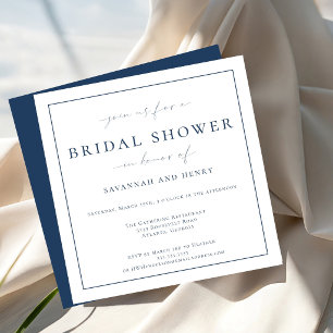 Elegante Blue Couples Bridal Dusche Einladung