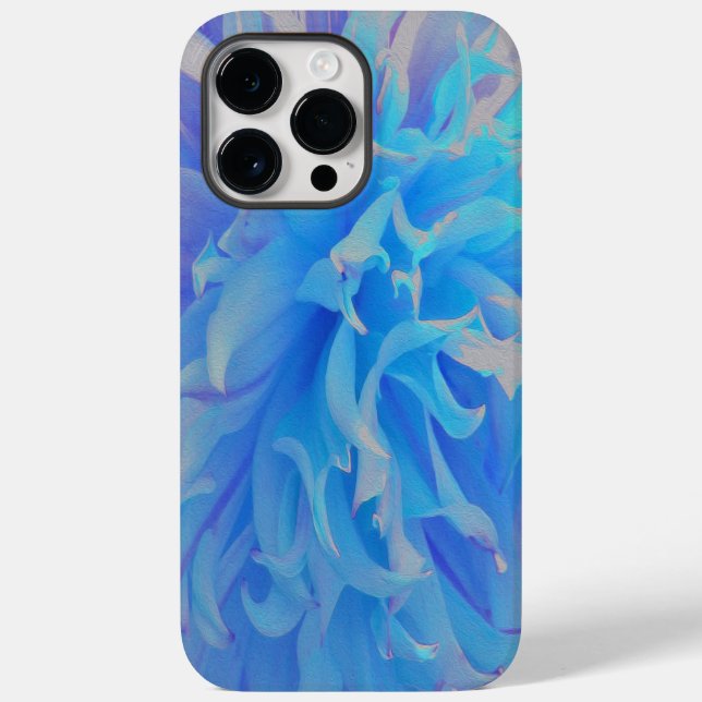 Elegante Blue Decorative Dahlia Blume Case-Mate iPhone Hülle (Rückseite)