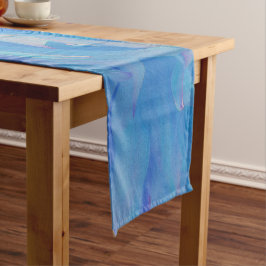 Elegante Blue Decorative Dahlia Blume Mittelgroßer Tischläufer