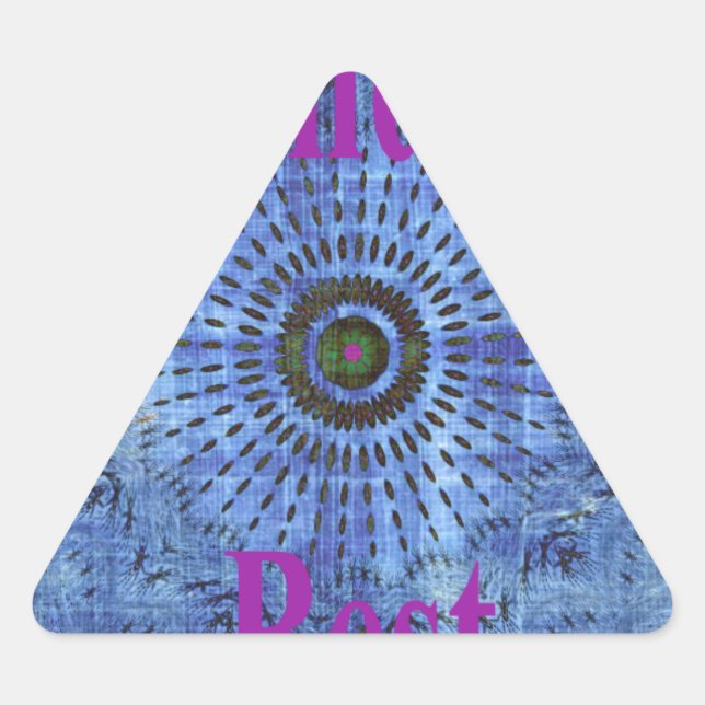 Elegante Blue Denim Motif Vektormuster Art Dreieckiger Aufkleber (Vorderseite)