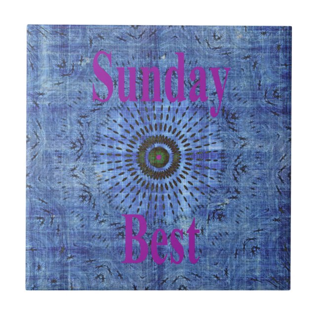 Elegante Blue Denim Motif Vektormuster Art Fliese (Vorderseite)