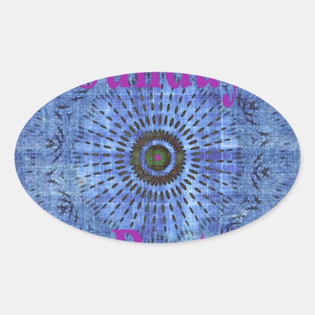 Elegante Blue Denim Motif Vektormuster Art Ovaler Aufkleber (Vorderseite)