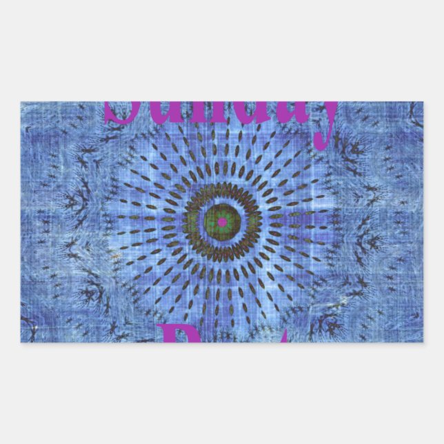 Elegante Blue Denim Motif Vektormuster Art Rechteckiger Aufkleber (Vorderseite)