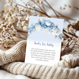 Elegante Blue Floral Books for Baby Begleitkarte