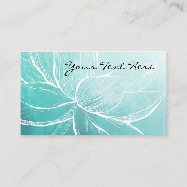 Elegante Blue Floral Business Cards Visitenkarte (Vorderseite)