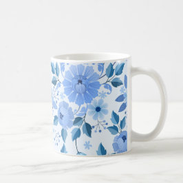 Elegante Blue Floral Tasse