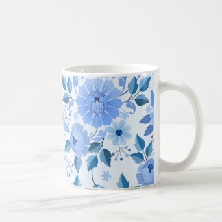Elegante Blue Floral Tasse