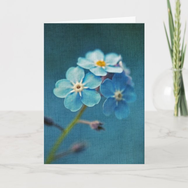 Elegante Blue Forget-me-nots-Blume Karte (Vorderseite)