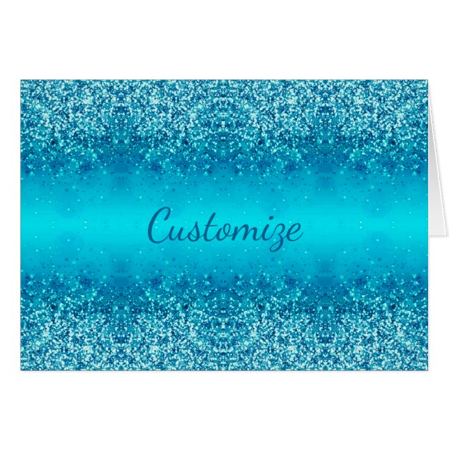 Elegante Blue Frost Sparkle Card (Vorderseite (Horizontal))
