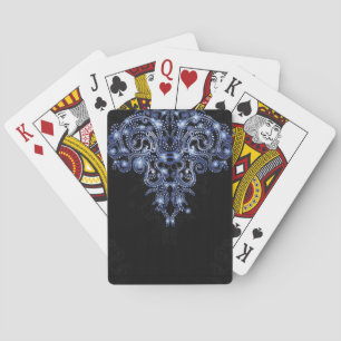 Elegante Blue Funkelnd Swirl Playing Cards Spielkarten