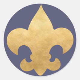Elegante Blue & Gold Lilie Stickers Siegel