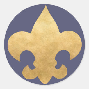 Elegante Blue & Gold Lilie Stickers Siegel