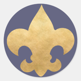 Elegante Blue & Gold Lilie Stickers Siegel