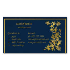 Elegante Blue & Gold Magnetic Business Card Magnetische Visitenkarte