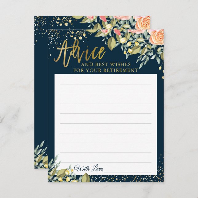 Elegante Blue Gold Prämienberatungskarte Postkarte (Vorne/Hinten)