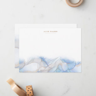 Elegante Blue Gold Tinte Stationery Note Card Mitteilungskarte