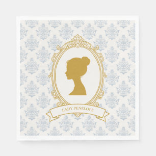 Elegante Blue-Goldene Hochzeitsdusche im Regency-S Serviette