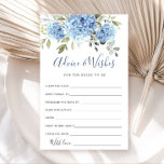 Elegante Blue Hydrangea-Beratung & Wunschkarte<br><div class="desc">Personalisieren Sie mit der Braut zu sein Name und Datum der Dusche. Für weitere Anpassungen klicken Sie bitte auf den Link "Weiter anpassen". Wenn Sie Hilfe benötigen,  kontaktieren Sie mich bitte.</div>