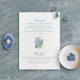 Elegante Blue Hydrangea Monogram Enclosure Card Begleitkarte