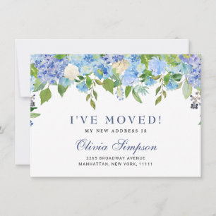 Elegante Blue Hydrangeas Floral Announcement Cards Ankündigung