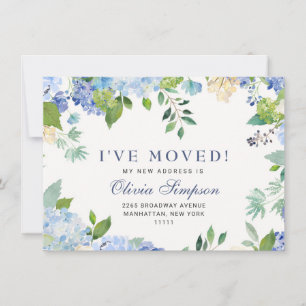 Elegante Blue Hydrangeas Floral Announcement Cards Ankündigung