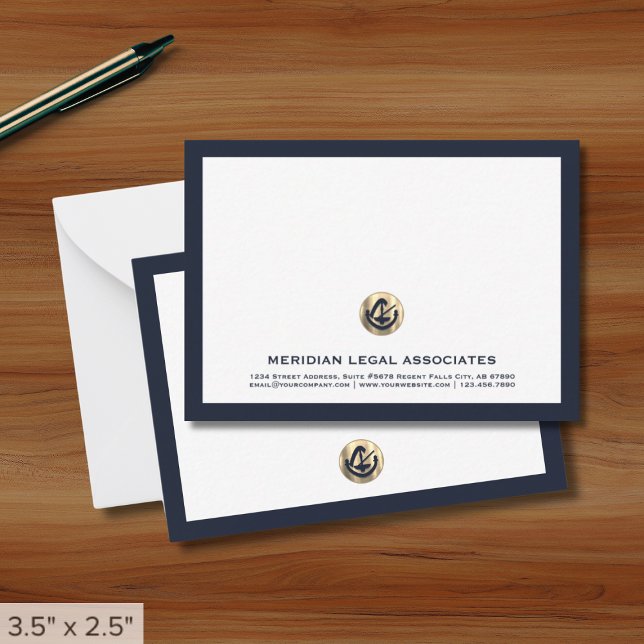 Elegante Blue Legal Note Card Mitteilungskarte (Von Creator hochgeladen)