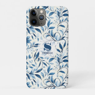 Elegante Blue Paisley Blätter - Weißer Hintergrund Case-Mate iPhone Hülle