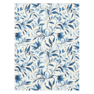 Elegante Blue Paisley Blätter - Weißer Hintergrund Tischdecke