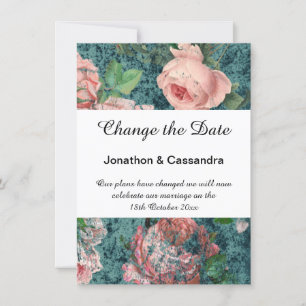 ELEGANTE BLUE PINK FLORAL ROSE ÄNDERN DAS DATUM
