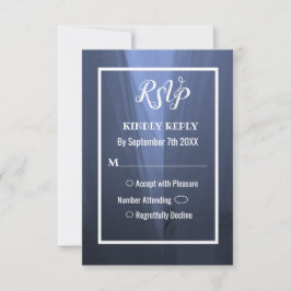 Elegante Blue Romantic Wedding RSVP Card Einladung