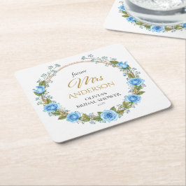 Elegante Blue Rose & Baby's Atem Rechteckiger Pappuntersetzer