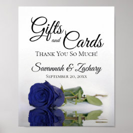 Elegante Blue Rose Geschenke & Karten Hochzeitszei Poster