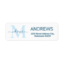 Elegante Blue Signature Address Labels