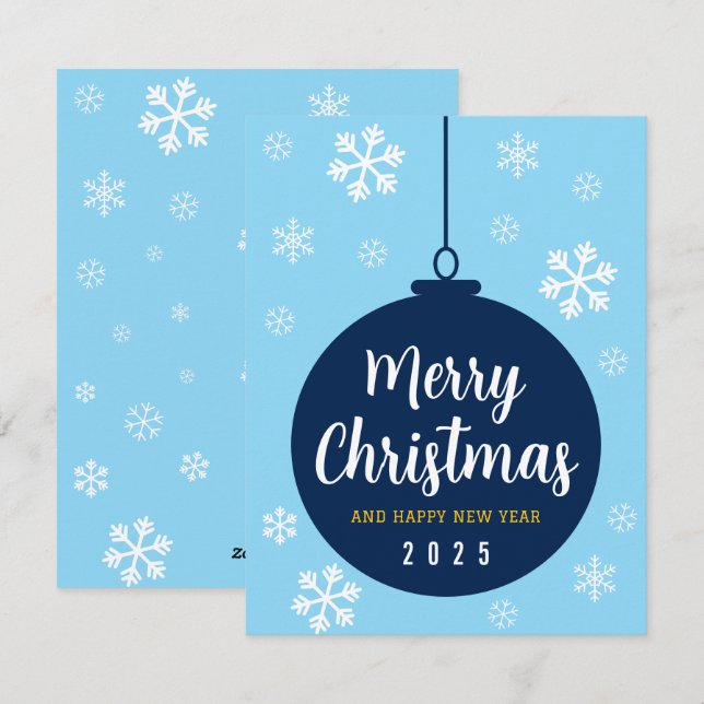 Elegante Blue Snowflake Weihnachten (Vorne/Hinten)