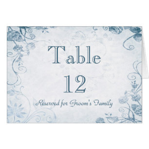 Elegante Blue Table Seating Name Card
