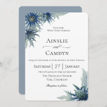 Elegante Blue Thistle Botanical Wedding