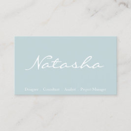 Elegante Blue und White Script Schriftart Business Visitenkarte